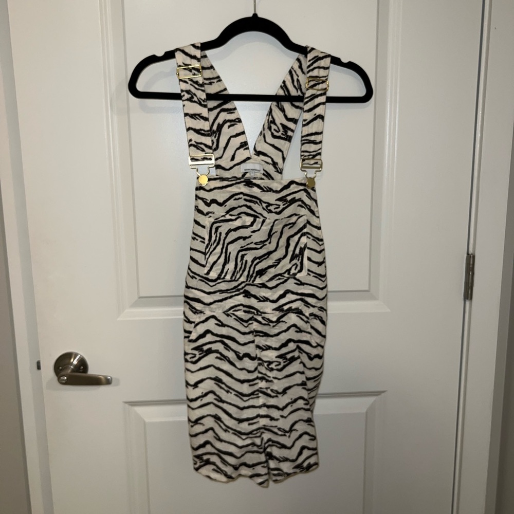 WeWoreWhat zebra print short overalls